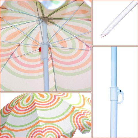 PARASOL PLAŻOWO OGRODOWY 160CM POMARAŃCZOWO ZIELONY PARASOL PLAŻOWO OGRODOWY 160CM POMARAŃCZOWO ZIELONY
