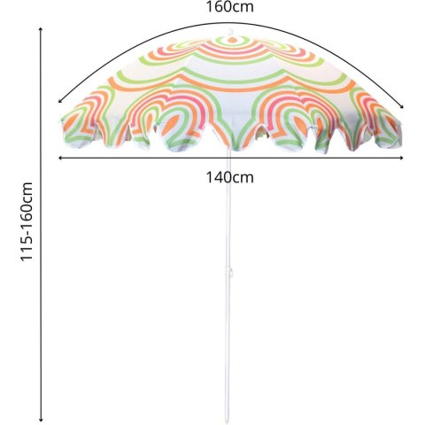 PARASOL PLAŻOWO OGRODOWY 160CM POMARAŃCZOWO ZIELONY PARASOL PLAŻOWO OGRODOWY 160CM POMARAŃCZOWO ZIELONY
