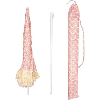 PARASOL PLAŻOWO OGRODOWY Z FRĘDZLAMI 174CM CZERWONY