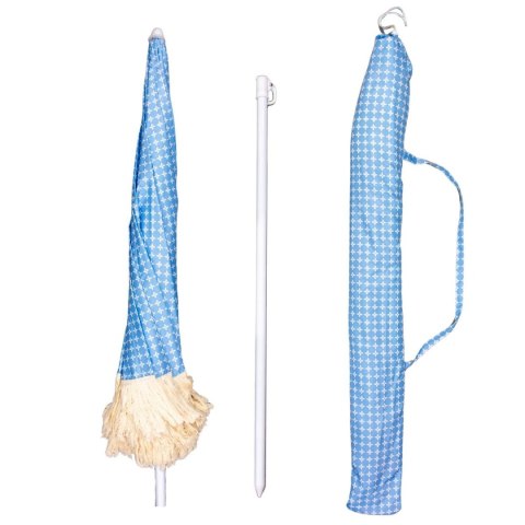 PARASOL PLAŻOWO OGRODOWY Z FRĘDZLAMI 174CM NIEBIESKI PARASOL PLAŻOWO OGRODOWY Z FRĘDZLAMI 174CM NIEBIESKI