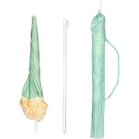 PARASOL PLAŻOWO OGRODOWY Z FRĘDZLAMI 174CM ZIELONY PARASOL PLAŻOWO OGRODOWY Z FRĘDZLAMI 174CM ZIELONY