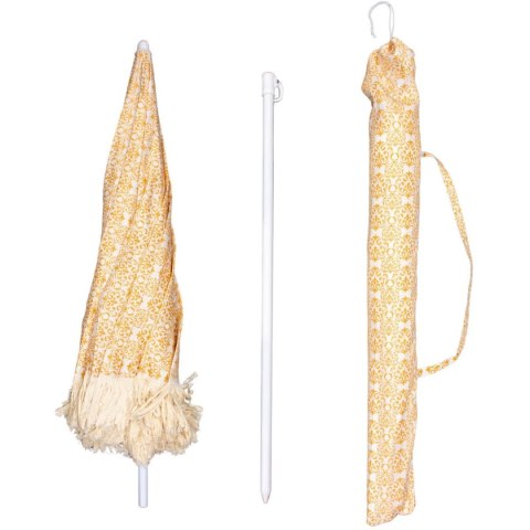 PARASOL PLAŻOWO OGRODOWY Z FRĘDZLAMI 174CM ŻÓŁTY PARASOL PLAŻOWO OGRODOWY Z FRĘDZLAMI 174CM ŻÓŁTY