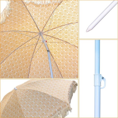 PARASOL PLAŻOWO OGRODOWY Z FRĘDZLAMI 174CM ŻÓŁTY PARASOL PLAŻOWO OGRODOWY Z FRĘDZLAMI 174CM ŻÓŁTY