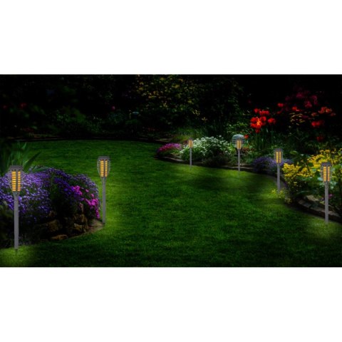 POCHODNIA LAMPA SOLARNA TAŃCZĄCE PŁOMYKI 12 LED SMD 7,5x7,5x46,5CM KPL 5SZT