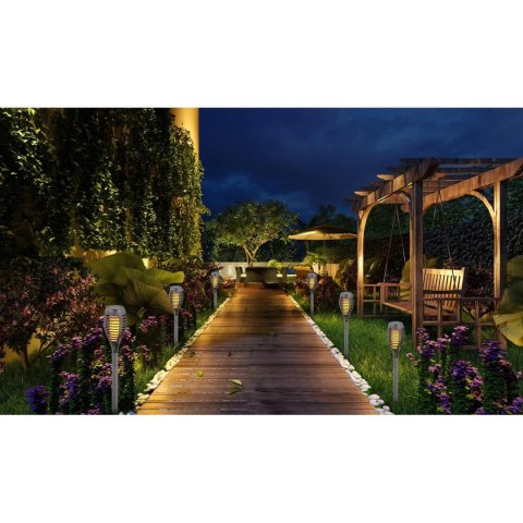 POCHODNIA LAMPA SOLARNA TAŃCZĄCE PŁOMYKI 12 LED SMD 7,5x7,5x46,5CM KPL 5SZT