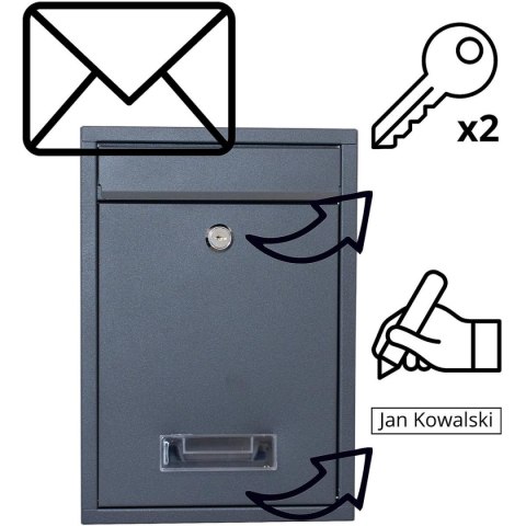 SKRZYNKA NA LISTY 21.5X9X31CM 1067537 SASKA GARDEN SKRZYNKA NA LISTY 21.5X9X31CM 1067537 SASKA GARDEN