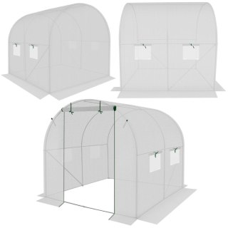 SZKLARNIA TUNEL OGRODOWY 200x200x200CM PE KONSTRUKCJA STAL BIAŁA