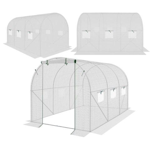 SZKLARNIA TUNEL OGRODOWY 200X300X200CM PE KONTRUKCJA STAL BIAŁA SZKLARNIA TUNEL OGRODOWY 200X300X200CM PE KONTRUKCJA STAL BIAŁA