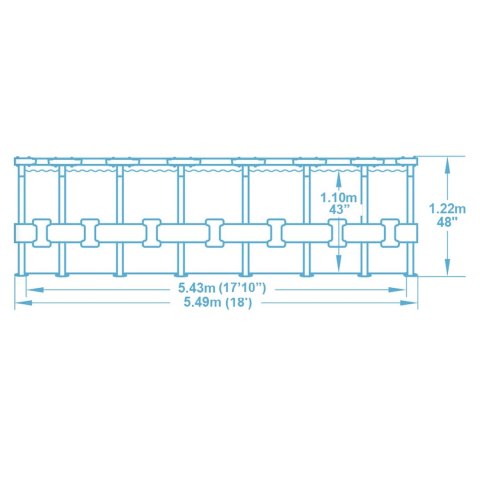 Basen ogrodowy stelażowy 549 x 122 cm 18w1 Bestway 5618Y Basen ogrodowy stelażowy 549 x 122 cm 18w1 Bestway 5618Y