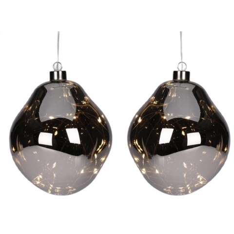 BOMBKA FORMÓWKA SZKLANA KROPLA 2SZT LED 12CM ANTRACYT BOMBKA FORMÓWKA SZKLANA KROPLA 2SZT LED 12CM ANTRACYT