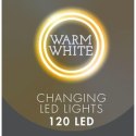 LAMPKI CHOINKOWE KURTYNA ŚWIETLNA ZEW/WEW 120 LED 300X60CM Z PILOTEM CIEPŁY BIAŁY