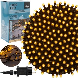 LAMPKI CHOINKOWE ŁAŃCUCH ŚWIETLNY 1000 LED TIMER CIEPŁY BIAŁY LUCA