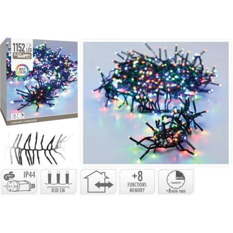 LAMPKI CHOINKOWE ŁAŃCUCH ŚWIETLNY 1152 LED TIMER MULTIKOLOR LAMPKI CHOINKOWE ŁAŃCUCH ŚWIETLNY 1152 LED TIMER MULTIKOLOR