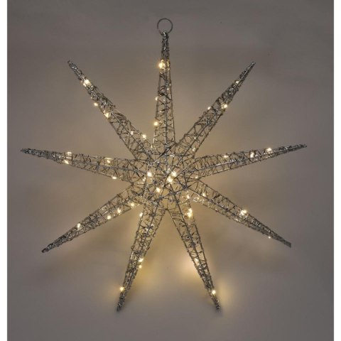 PŁATEK ŚNIEGU DEKORACYJNY WISZĄCY 50LED SREBRNY PŁATEK ŚNIEGU DEKORACYJNY WISZĄCY 50LED SREBRNY