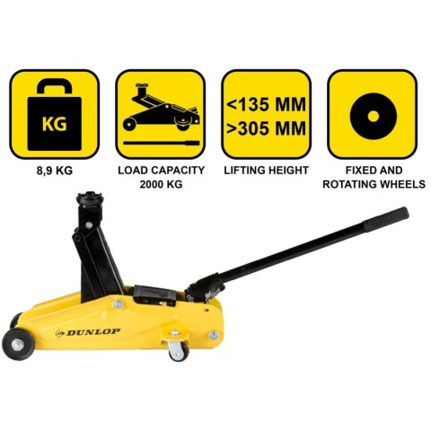PODNOŚNIK SAMOCHODOWY LEWAREK HYDRAULICZNY ŻABA DUNLOP 2000KG