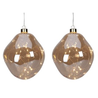 BOMBKA FORMÓWKA SZKLANA KROPLA 2SZT LED 12CM GOLD