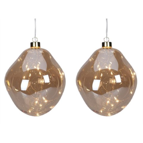 BOMBKA FORMÓWKA SZKLANA KROPLA 2SZT LED 12CM GOLD