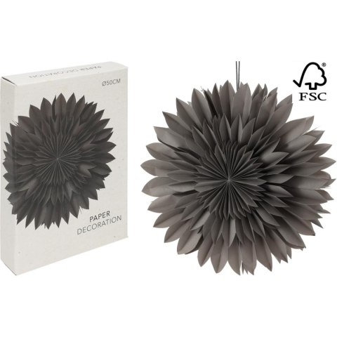 GWIAZDA DEKORACYJNA WISZĄCA PAPIEROWA 3D 50CM SZARA GWIAZDA DEKORACYJNA WISZĄCA PAPIEROWA 3D 50CM SZARA