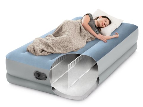 Materac dmuchany jednoosobowy 191x99x36 cm z wbudowaną pompką elektryczną USB łóżko INTEX 64157