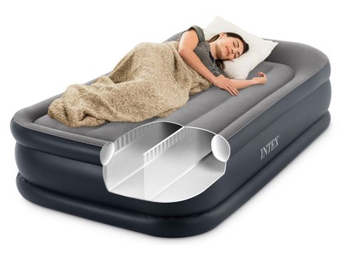 Materac dmuchany jednoosobowy 191x99x42 cm z wbudowaną pompką elektryczną łóżko INTEX 64132