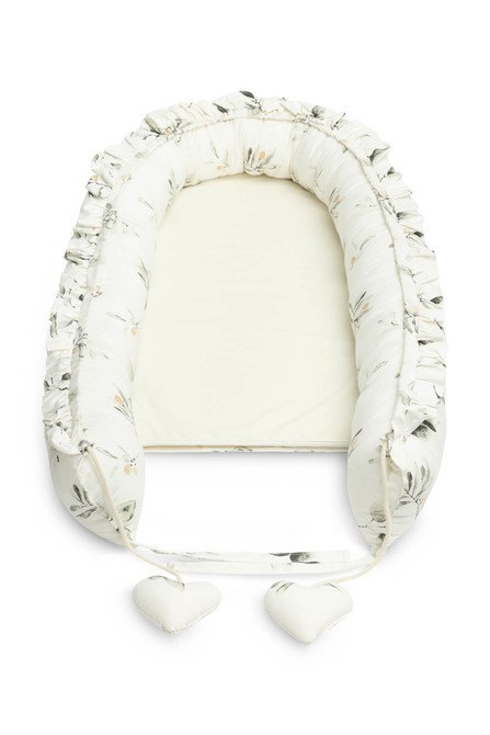 GNIAZDO/KOKON VELVET OLIWKA KREMOWY 80x45 + PODUSZKA