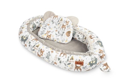 GNIAZDO/KOKON VELVET OLIWKA KREMOWY 80x45 + PODUSZKA