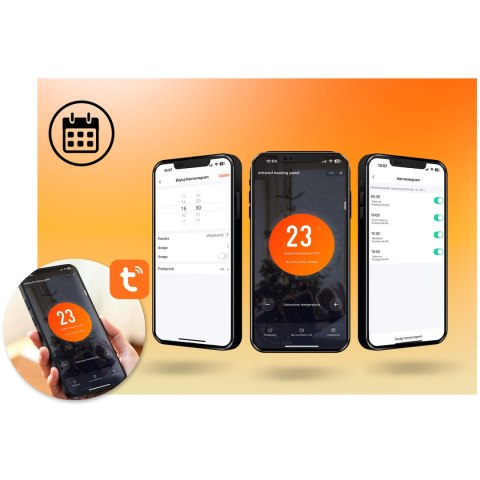 Grzejnik na podczerwień promiennik podczerwieni 600 W Berdsen BD-981 pilot WiFi aplikacja