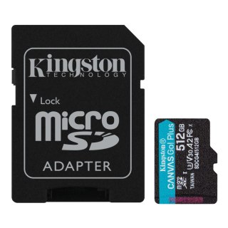Kingston | Canvas Go! Plus | 512 GB | microSD | Flash memory class Class 10, UHS-I, U3, V30, A2
