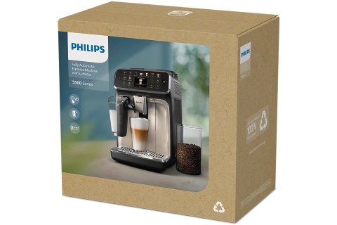 Philips | Ekspres do kawy | EP5541/50 | Ciśnienie pompy 15 bar | Wbudowany spieniacz do mleka | W pełni automatyczny | 1500 W | 