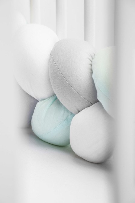 WARKOCZ DO ŁÓŻECZKA MIĘTOWY GŁADKI 210 CM