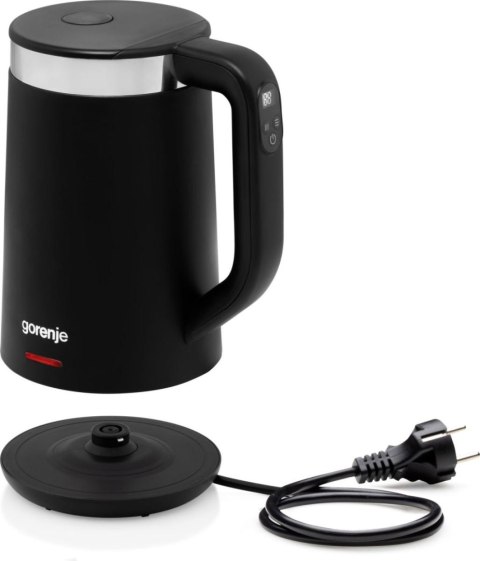 Gorenje Czajnik | K17TRDW | Elektryczny | 2200 W | 1,7 L | Plastik/Metal | Obrotowa podstawa 360° | Czarny