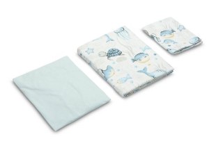 KOMPLET POŚCIELI 2 EL.+ PRZEŚCIERADŁO PODWODNY ŚWIAT 100X135 CM       