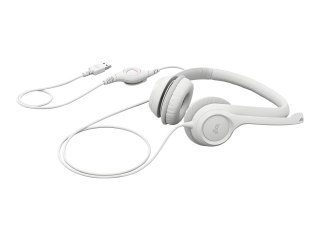 Logitech H390 USB Computer Headset Wired Headphones, USB Type-A, Off-white