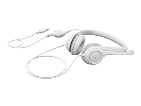 Logitech H390 USB Computer Headset Wired Headphones, USB Type-A, Off-white
