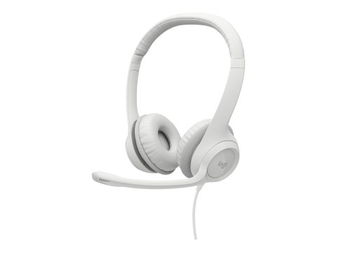 Logitech H390 USB Computer Headset Wired Headphones, USB Type-A, Off-white