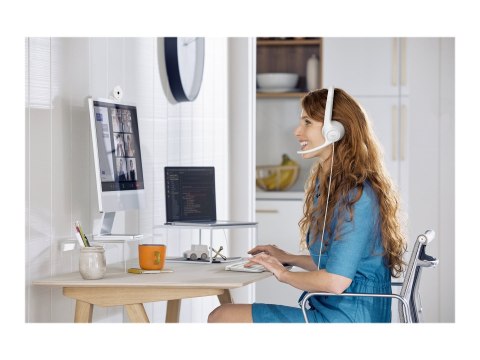 Logitech H390 USB Computer Headset Wired Headphones, USB Type-A, Off-white