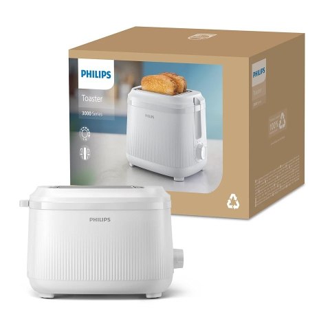Toster Philips | HD2511/00 Seria 3000 | Liczba gniazd 2 | Materiał obudowy Metal | Biały