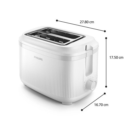 Toster Philips | HD2511/00 Seria 3000 | Liczba gniazd 2 | Materiał obudowy Metal | Biały