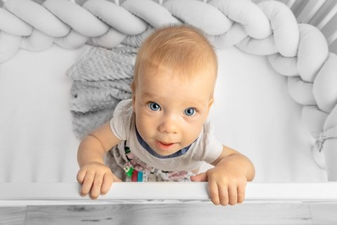 WARKOCZ DO ŁÓŻECZKA SZARY GŁADKI 210 CM