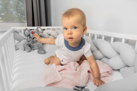 WARKOCZ DO ŁÓŻECZKA SZARY GŁADKI 210 CM