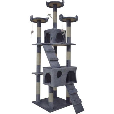 DRAPAK DLA KOTA DUŻY 170cm WYSOKI LEGOWISKO DOMEK DRZEWKO JASNY SZARY