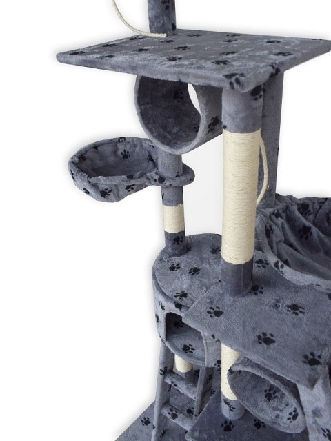 DRAPAK DLA KOTA XXL DUŻY 255cm WIEŻA HAMAK TUBA DOMEK JASNY SZARY W ŁAPKI