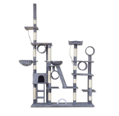 DRAPAK DLA KOTA XXL DUŻY 255cm WIEŻA HAMAK TUBA DOMEK LEGOWISKO JASNY SZARY