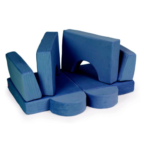 Fotel modułowy dla dzieci DIY 8 miękkich poduch składany - niebieski ECOTOYS