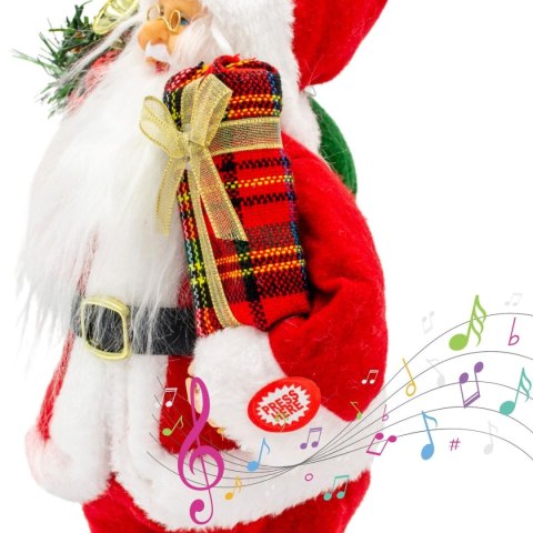 MIKOŁAJ DEKORACYJNY TAŃCZĄCY GRAJĄCY 28CM MICA