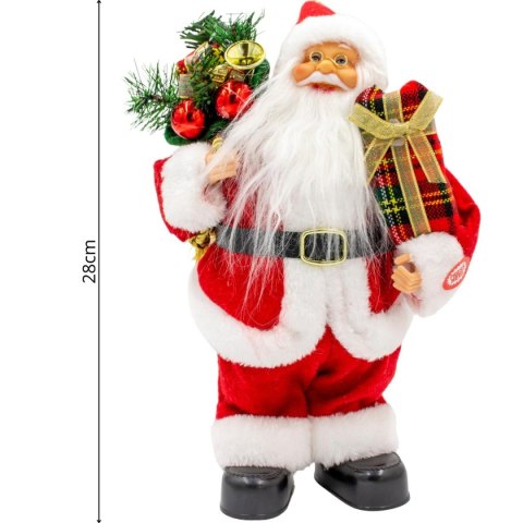 MIKOŁAJ DEKORACYJNY TAŃCZĄCY GRAJĄCY 28CM MICA