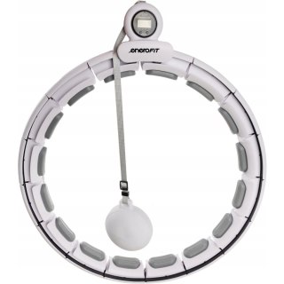 HULA HOP Z MASAŻEREM OBCIĄŻENIEM I LICZNIKIEM BIAŁO SZARY ENERO FIT