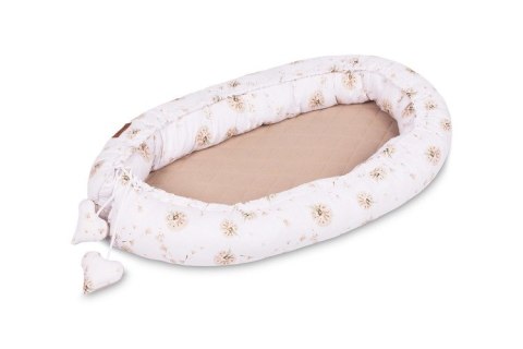 KOKON MUŚLIN DMUCHAWCE BEŻOWE 80x45 + PODUSZKA