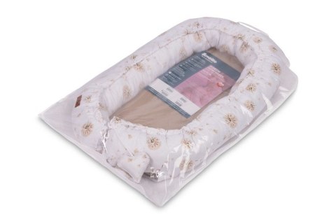 KOKON MUŚLIN DMUCHAWCE BEŻOWE 80x45 + PODUSZKA