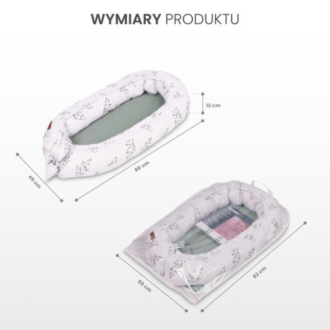 KOKON MUŚLIN DMUCHAWCE BEŻOWE 80x45 + PODUSZKA
